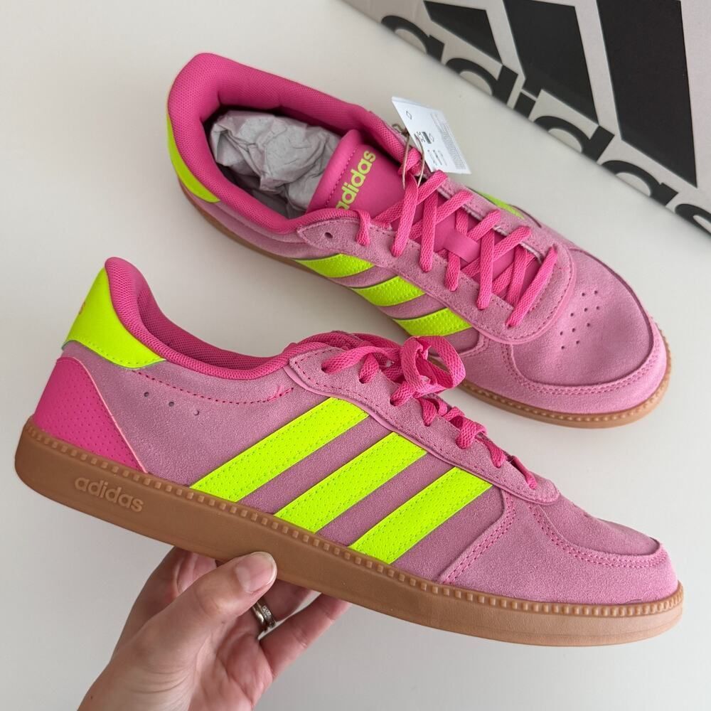 Adidas Breaknet Sleek Sneakers Womens 9.5 Pink Stripe Cloud Foam Sole
